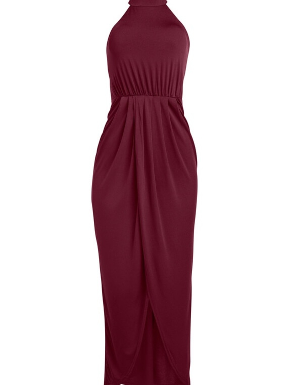 VENUS Sleeveless Halter Maxi Dress in Wine